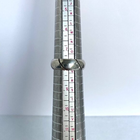 Sterling Silver 925 Mexico Horizontal Textured 6.5MM Rounded Band Ring Sz 7.5 - Picture 9 of 16